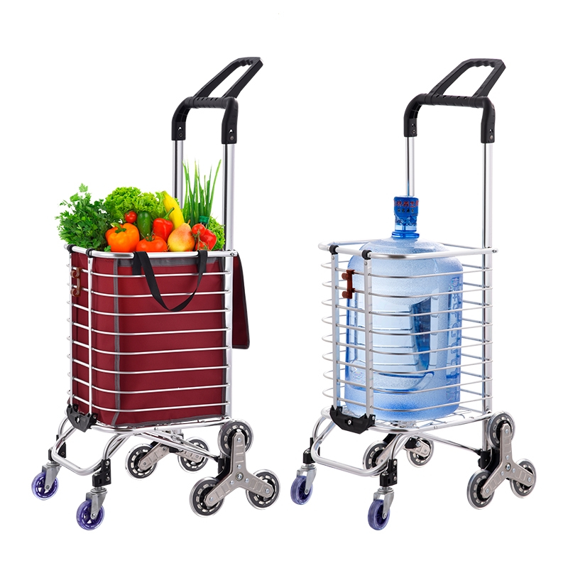 闪电客购物车买菜小拉车可折叠爬楼手拉车家用便携菜篮拖车手推车