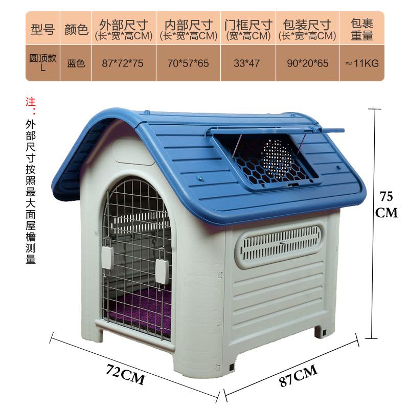 户外狗窝四季通用狗屋防雨保暖宠物猫窝大型犬狗笼室外夏季狗房子图片