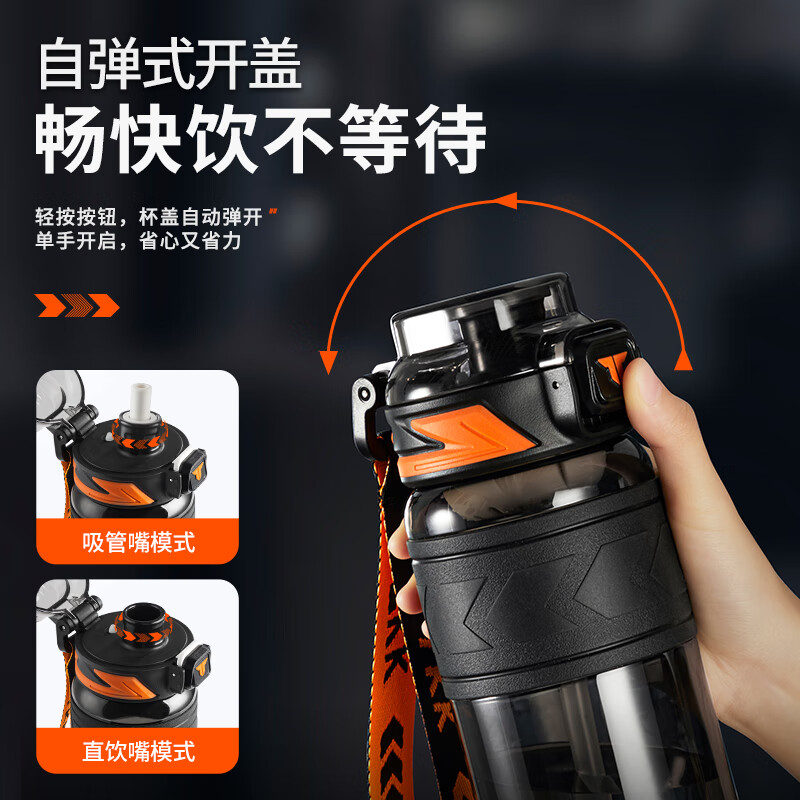 TKK运动水杯男士大容量tritan塑料茶杯子耐高温军训水壶中小学生水瓶高清大图