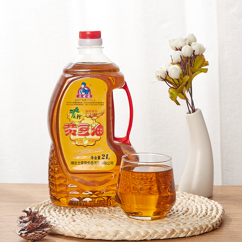 土家爱硒都恩施物理压榨黄豆油2l桶装大豆油家用食用油植物油北纬30度