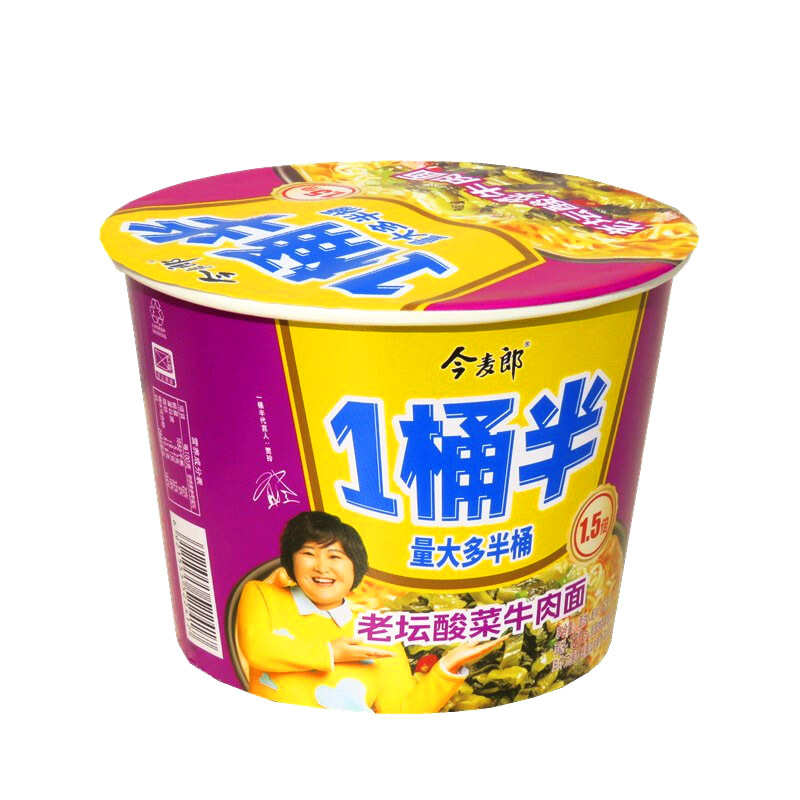 今麦郎一桶半老坛酸菜牛肉方便面165g