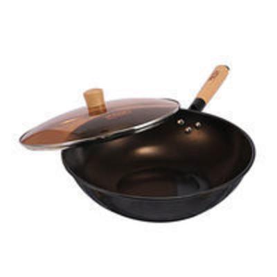 康巴赫德国炒锅少油烟无涂层精铸铁锅老铁锅电磁炉燃气通用32cm康巴赫