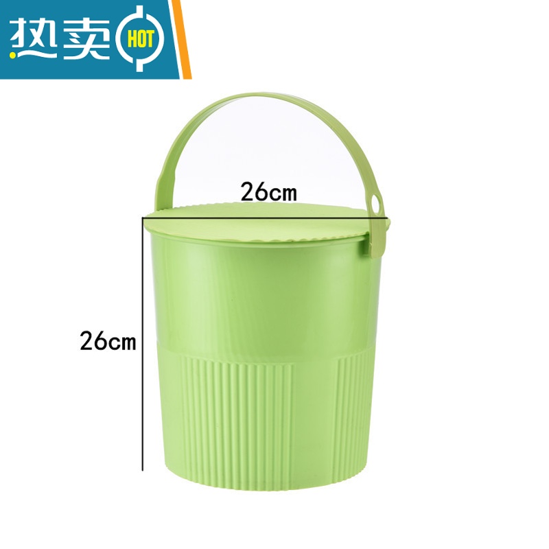 敬平炫彩整理收纳桶玩具垃圾桶钓鱼桶塑料有盖清洁洗衣桶收纳凳水桶 新绿大号(普通款580g)高清大图