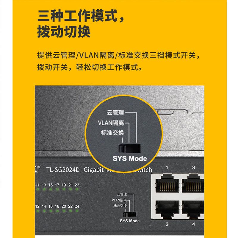 TP-LINKTL-SG2024D24口交换机(24千兆电口)全千兆交换机 一键切换云管理、即插即用企业级交换器 监控网图片