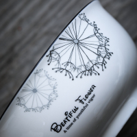 苏氏陶瓷( SUSHI CERAMICS)面碗 蒲公英简约家用陶瓷汤碗6英寸2个只装中餐具套装