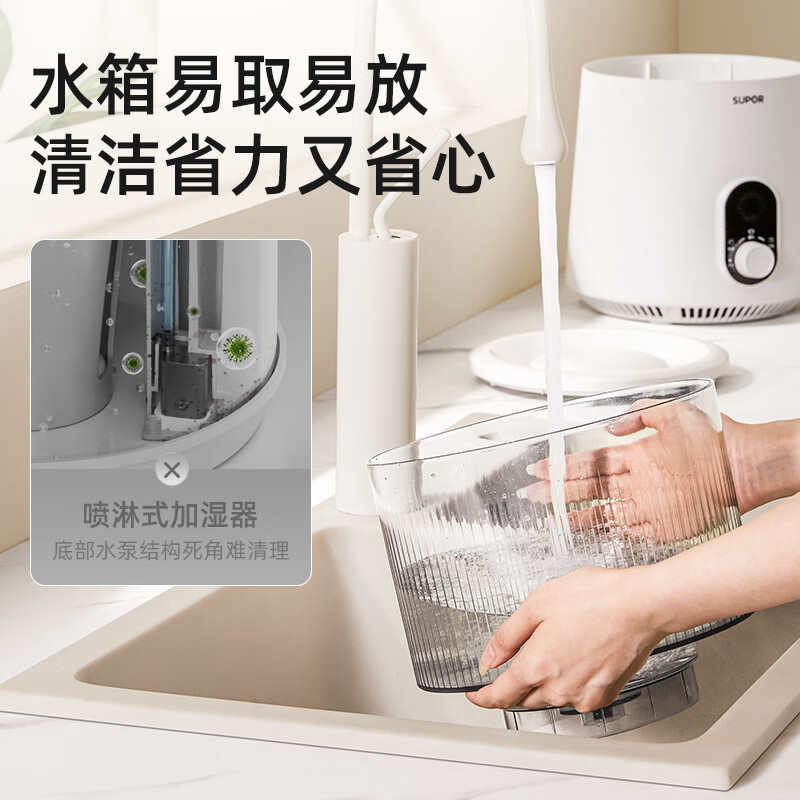 苏泊尔(SUPOR)空气加湿器4.5L大容量无雾加湿器430mL/h加湿量家用卧室办公室婴儿孕妇EHLN-60A-500高清大图
