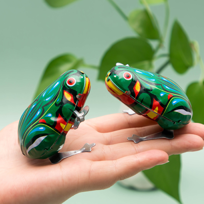 儿童上链发条铁皮青蛙小鸡80后怀旧上弦小青蛙玩具跳跳蛙弹跳婴儿一只