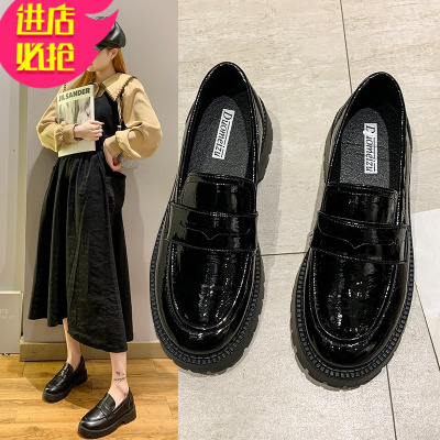 金三志2020秋季新款英伦风复古小皮鞋女学院风百搭jk软皮平底舒适乐福鞋休闲鞋