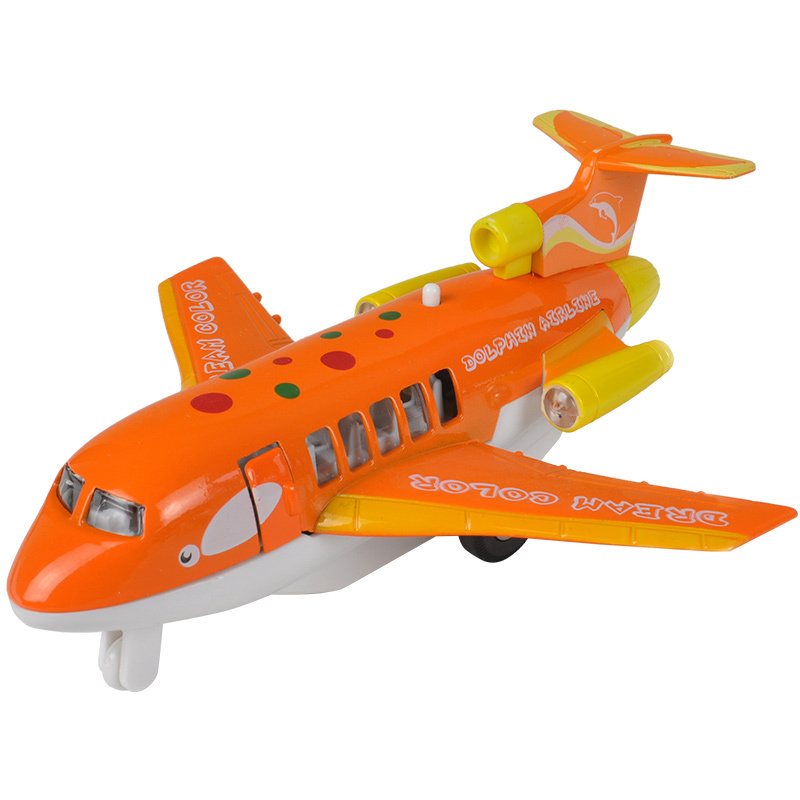 能开客机模型合金飞机模型玩具儿童玩具飞机回力声光金属