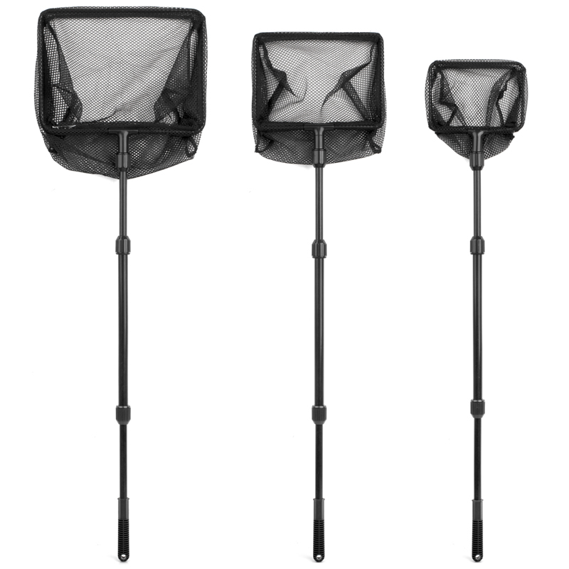 鱼缸渔虾捞鱼网伸缩大小号手抄水族箱鱼网金鱼热带观赏鱼方形折叠