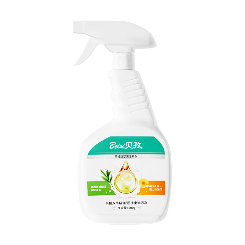 贝孜Beizi茶橘双萃精油厨房重油污净厨房清洁家庭清洁用品500g /瓶 80095高清大图