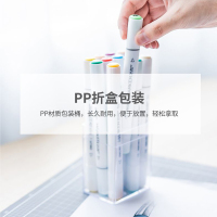 得力马克笔12色双头水彩笔方杆笔手绘设计套装学生用绘画涂鸦绘画勾线笔黑色细头70702-12