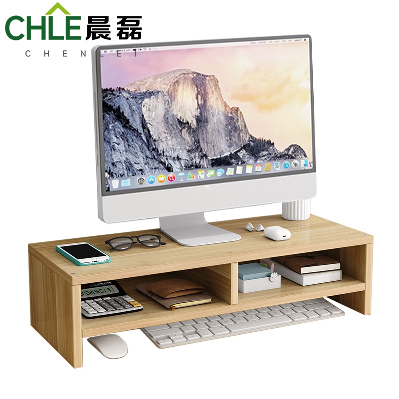 晨磊 显示器增高架 双层隔断(胡桃色) 个高清大图