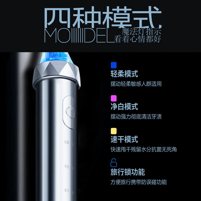 创维小冰棍电动牙刷 成人声波震动电动牙刷 情侣款送男友/送女友 情侣豪华款(送防菌仓盒旅行盒)高清大图