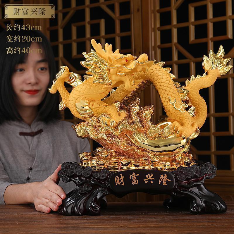 美帮汇财富兴隆龙摆件金龙白菜电视柜室内装饰品客厅隔断创意现代高清大图