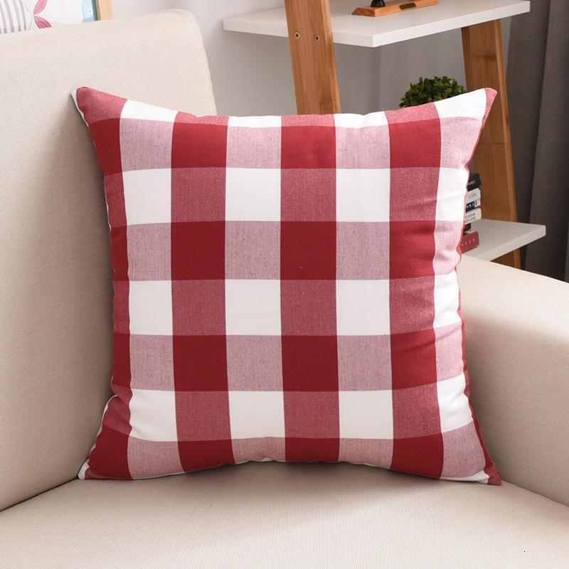 美帮汇北欧格子靠垫套客厅沙发抱枕套床头大靠背套办公室靠枕不含芯靠垫 