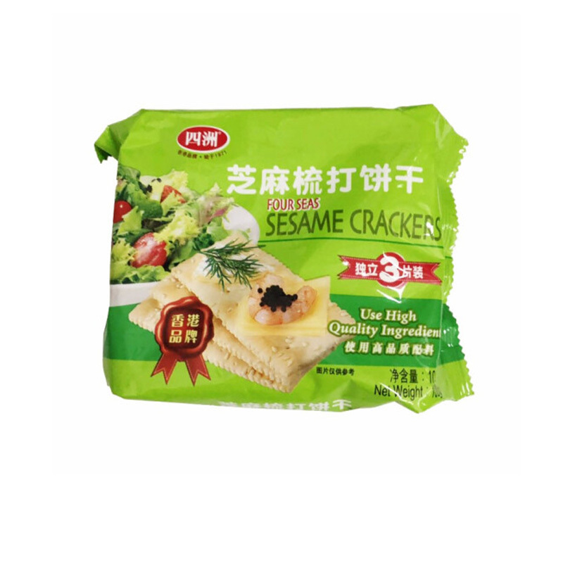四洲芝麻味苏打饼干100g
