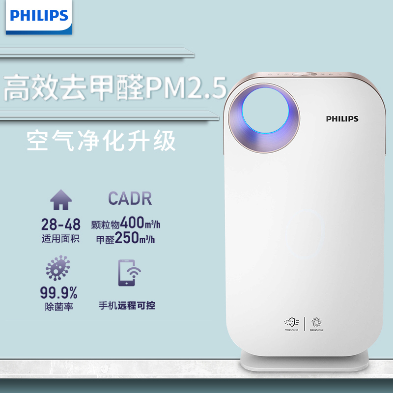 飞利浦(Philips)空气净化器AC4552 家用除甲醛除PM2.5除雾霾除过敏源 99%有效过滤细菌