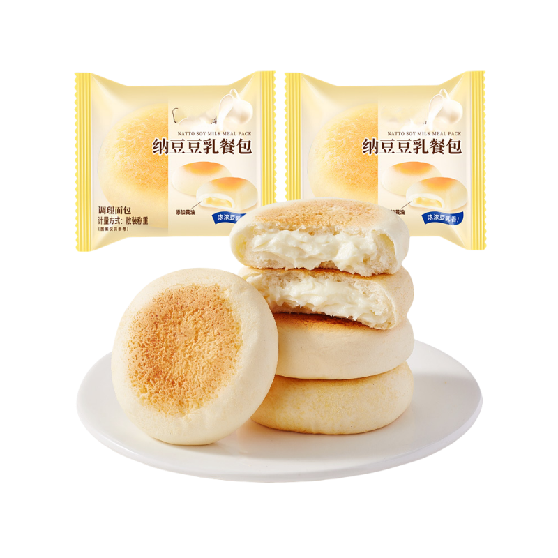 12包 豆乳餐包面包整箱早餐食品纳豆夹心糕点夜宵充饥健康零食休闲小吃高清大图