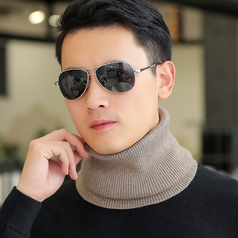 盛世尼曼男士围脖护颈冬季保暖防寒脖套男冬针织毛线小围巾套春秋假领