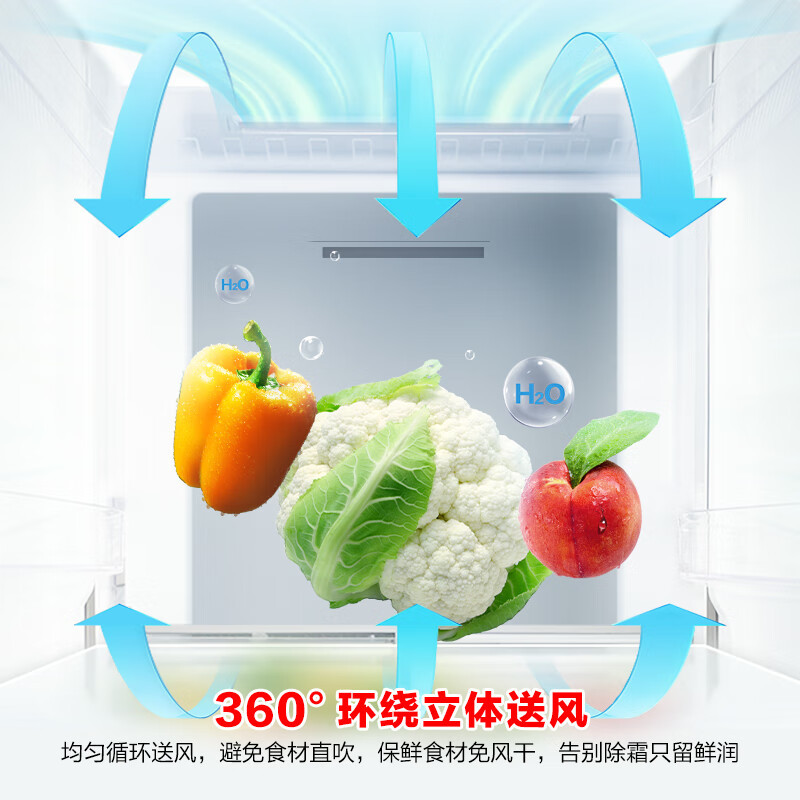 容声 BCD-252WD18NP灰 252升一级能效三门三开门家用冰箱小型宿舍出租房变频节能风冷无霜高清大图