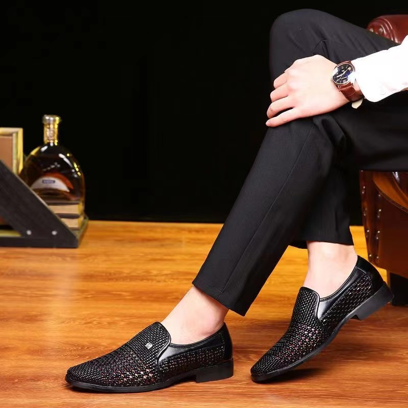 男士凉鞋男真皮商务正装休闲镂空洞洞鞋韩版男鞋透气男凉皮鞋夏