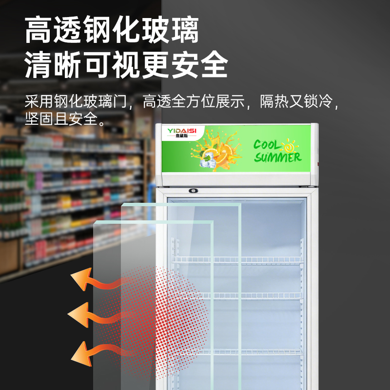 意黛斯(YIDAISI)展示柜冷藏饮料柜商用冰箱立式保鲜柜便利店超市冰柜啤酒冷饮柜 单门款YDS-JSG-600高清大图