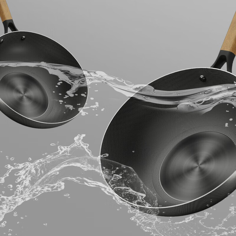 康巴赫(KBH)炒锅少油烟无涂层 精铁锅老铁锅电磁炉燃气通用32cm高清大图