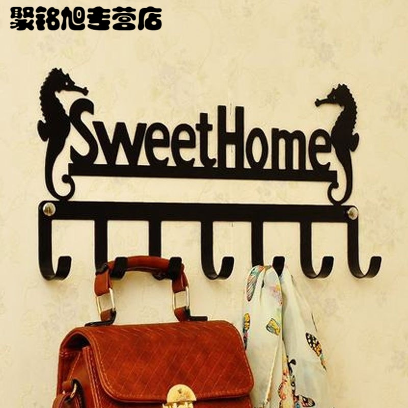 时尚创意生活用品挂钩多色多款厨房浴室挂钩挂衣服铁艺后挂钩无痕粘钩厨房强力衣架挂衣钩衣服壁挂墙面衣挂