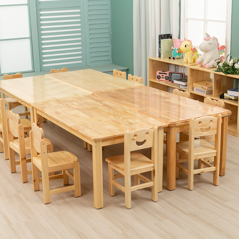 桌椅培训班辅导班课桌椅闪电客儿童学习桌樟子松小学生幼儿园桌子
