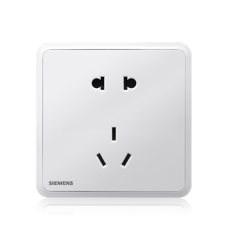 官方旗舰店西门子siemens开关插座系列86型面板灵蕴晨曦白五孔电源