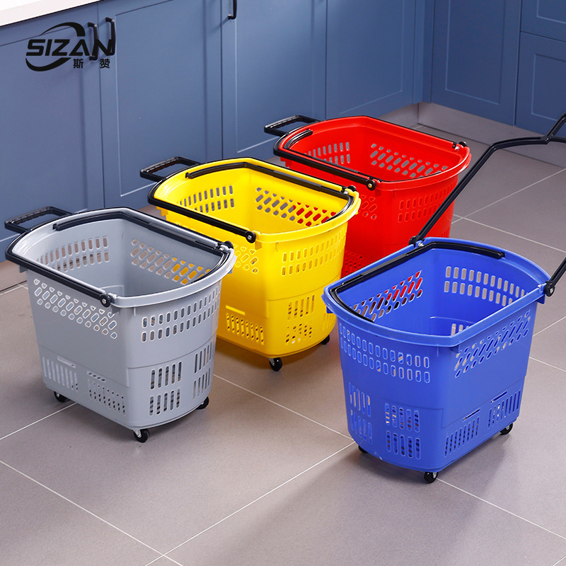 斯赞 单提手灰色35升拉杆篮 37*19*34cm 个高清大图