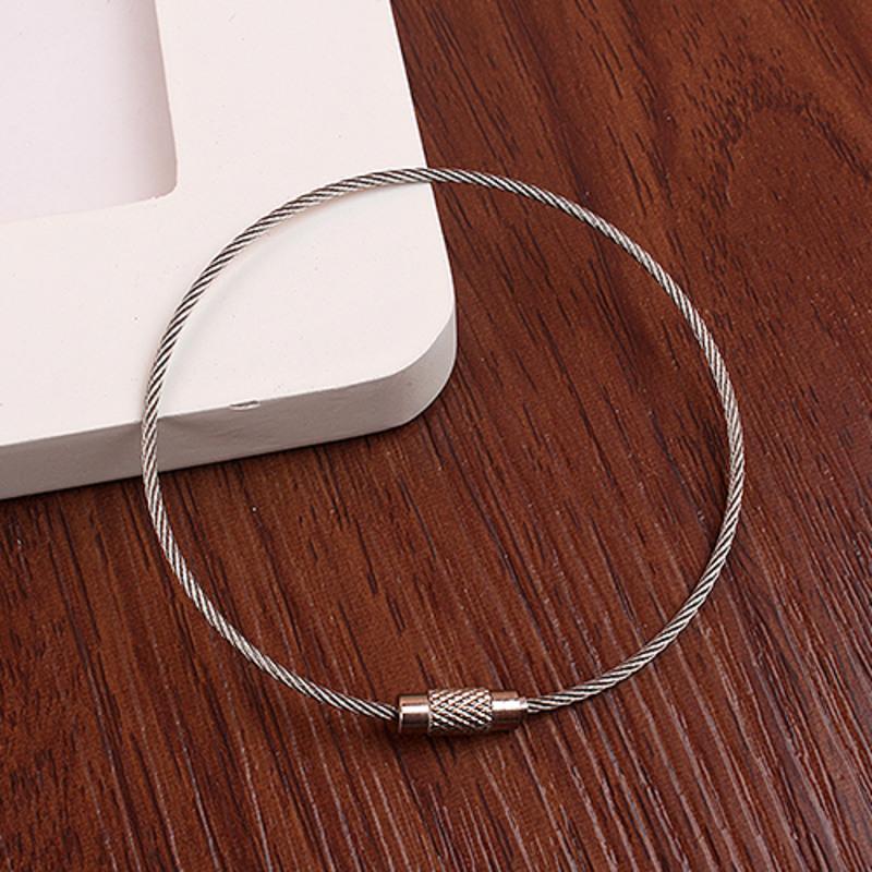 天天特价不锈钢丝绳圈钥匙环钥匙圈扣挂环圈带锁扣钢圈钢丝环串户5个