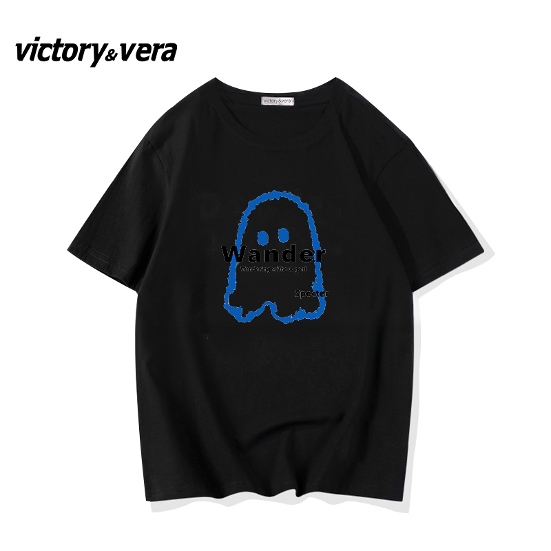 Victory&vera夏季百搭ins韩版宽松高级感白色T恤女vibe风炸街上衣