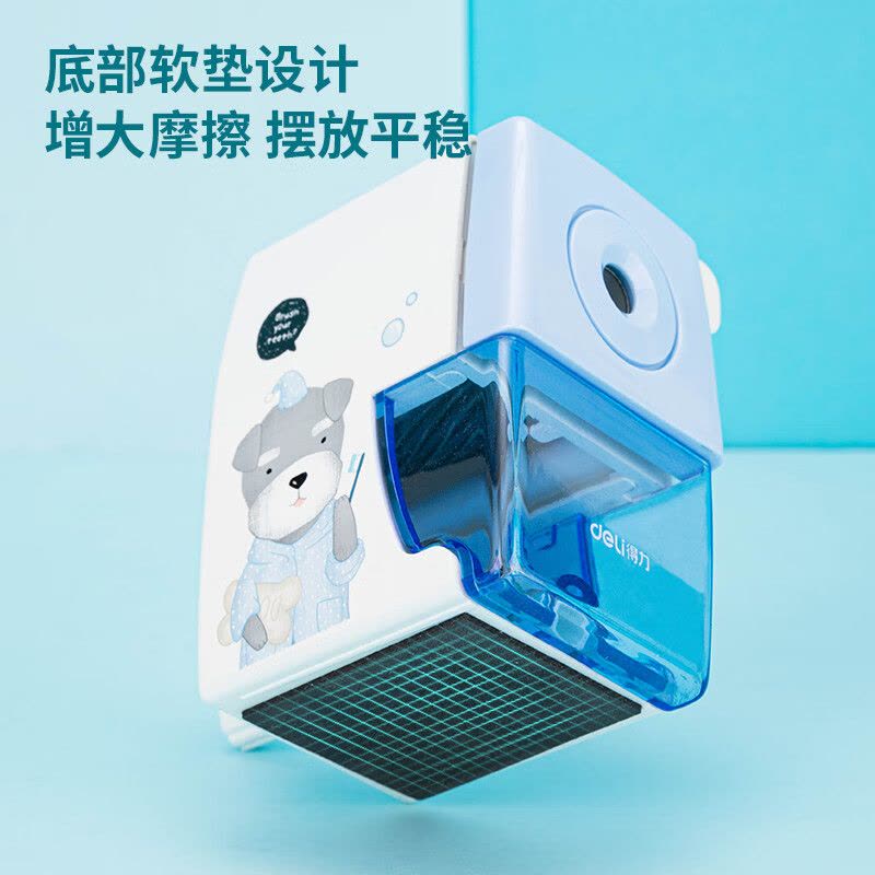 得力(deli)黑白手摇削笔机/铅笔削笔器/转笔刀 蓝色0610 5台图片