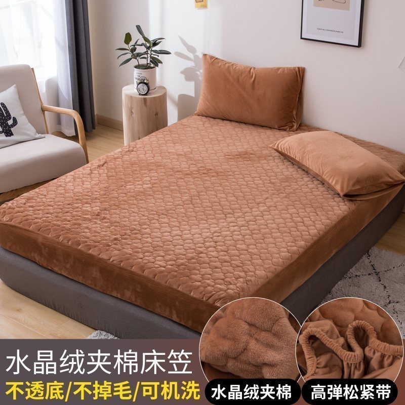 美帮汇加厚夹棉床笠单件床罩防滑固定床垫保护套防尘罩2023年新款