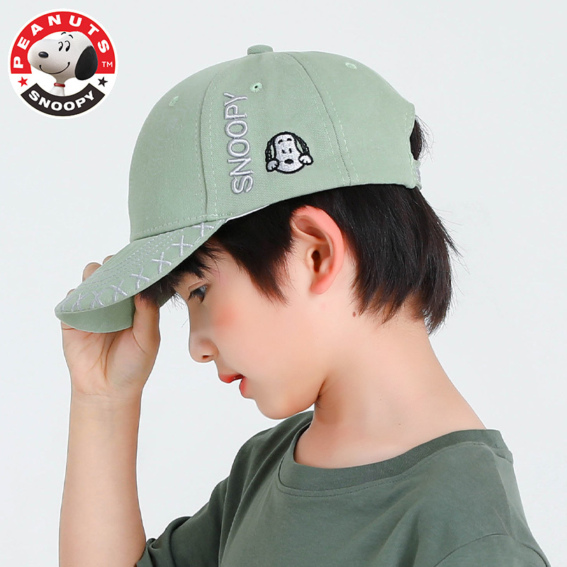 史努比儿童帽子男夏季棒球帽女童遮阳帽宝宝鸭舌帽春秋款防晒太阳帽潮