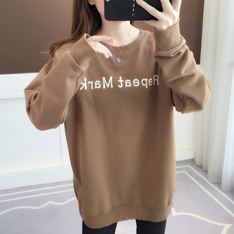CACHE CACHE卫衣女2022年新款韩版宽松时尚字母百搭春秋薄款简约圆领套头上衣
