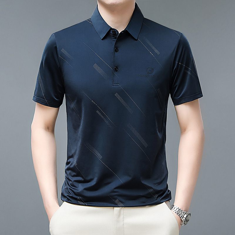 夏季新款男士polo衫纯色短袖t恤男韩版休闲翻领宽松大码男装T高清大图