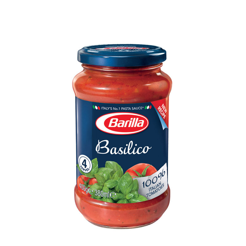 Barilla百味来 进口罗勒风味番茄意面调味酱 意大利面酱 意面酱瓶装400克