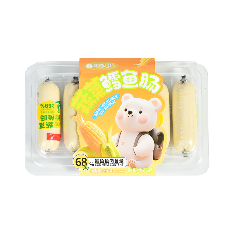 拍1发4 蔬菜鳕鱼肠210g鱼肉肠胡萝卜味玉米味香肠火腿肠儿童零食即食休闲零食官方正品高清大图