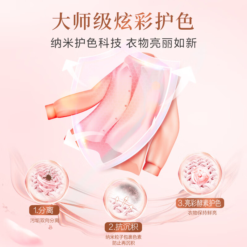 立白大师 香氛天然洗衣粉 纳米护色 72h留香 350g*20包整箱批发装高清大图