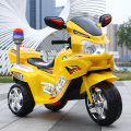 qike电动车btj-5188儿童电动摩托车2-8岁男女学生电玩具车可坐人电瓶童车双电双驱越野摩托车警察车奇客 黄色+单驱6v4.5