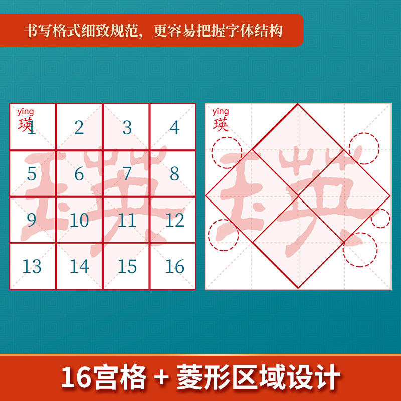 乙瑛碑碑帖(8.5cm方格) [正版]乙瑛碑字帖 汉隶书书法描红本 名碑名帖描红 汉隶历代碑帖精粹毛笔软笔书法临摹练习字高清大图