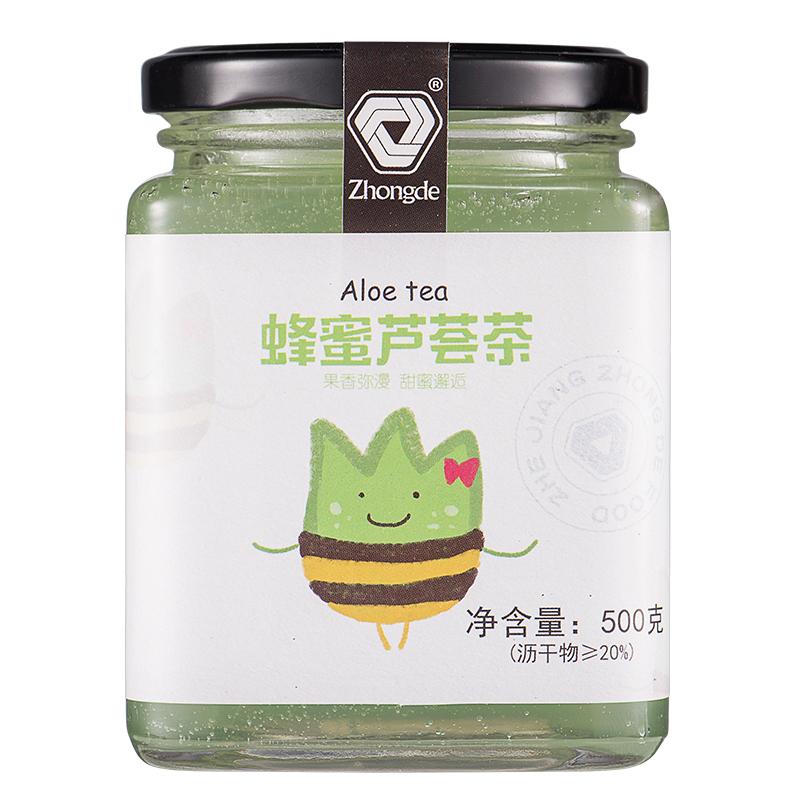 众德食品蜂蜜芦荟茶500g 泡水喝的饮品 冲饮冲泡花果茶水果茶酱