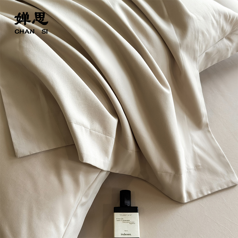 婵思 60S磨毛纯色婴肤棉四件套 古巴砂色高清大图