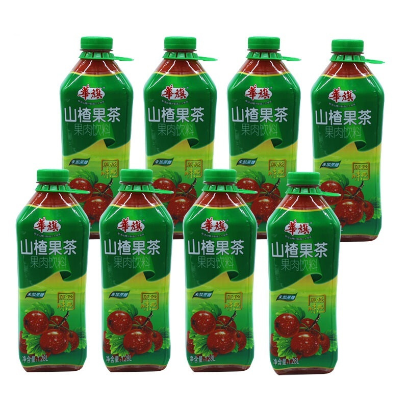 华旗山楂果茶果肉饮料 未加蔗糖1.28L*8瓶 整箱