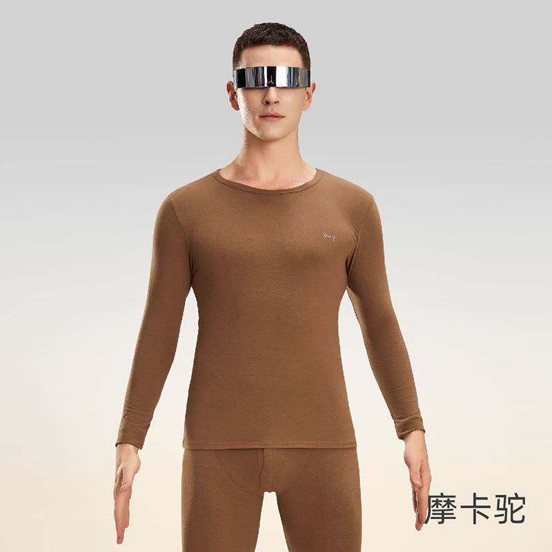猫人长绒棉保暖内衣女士青少年秋衣秋裤男士套装纯棉打底衫女秋冬图片