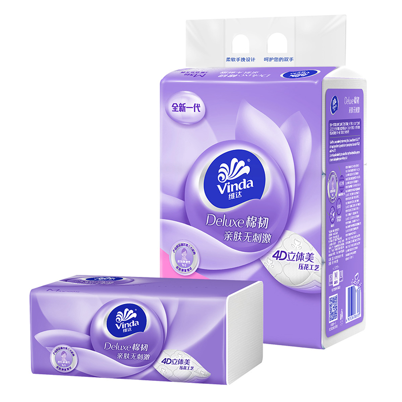 维达(Vinda) 维达立体美抽纸3层100抽家用餐巾纸卫生纸面巾纸大包 整箱高清大图