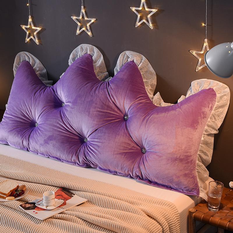 美帮汇少女心皇冠床头靠枕靠垫双人床上大靠背床头板软包卧室可拆洗